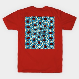 Sky Blue Flower Pattern T-Shirt